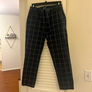 Gap black and white checkered work pants